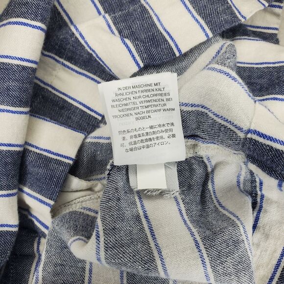 Madewell Striped Play Button Back Linen Blend Dress Size M - Picture 12 of 12